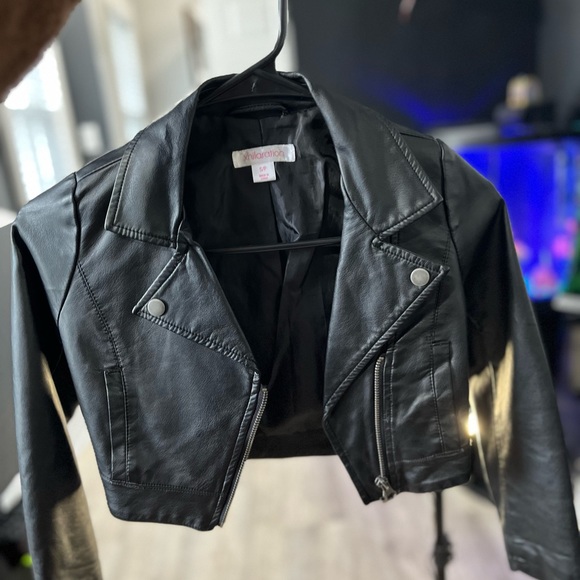 Little Girls black leather jacket size small - Picture 5 of 5